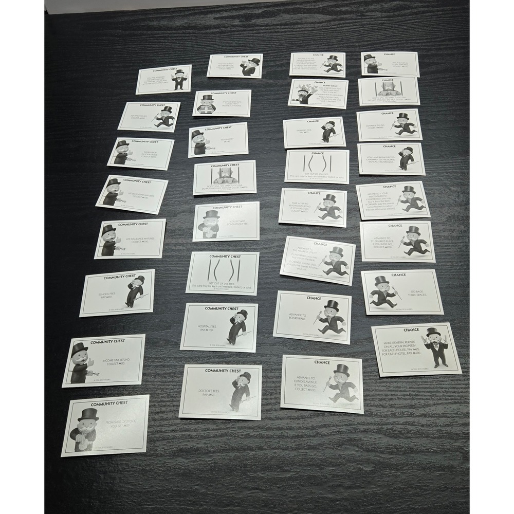 Monopoly Chance & Community Chest Cards Replacement Set Original Game Pieces‎ - Picture 2 of 2